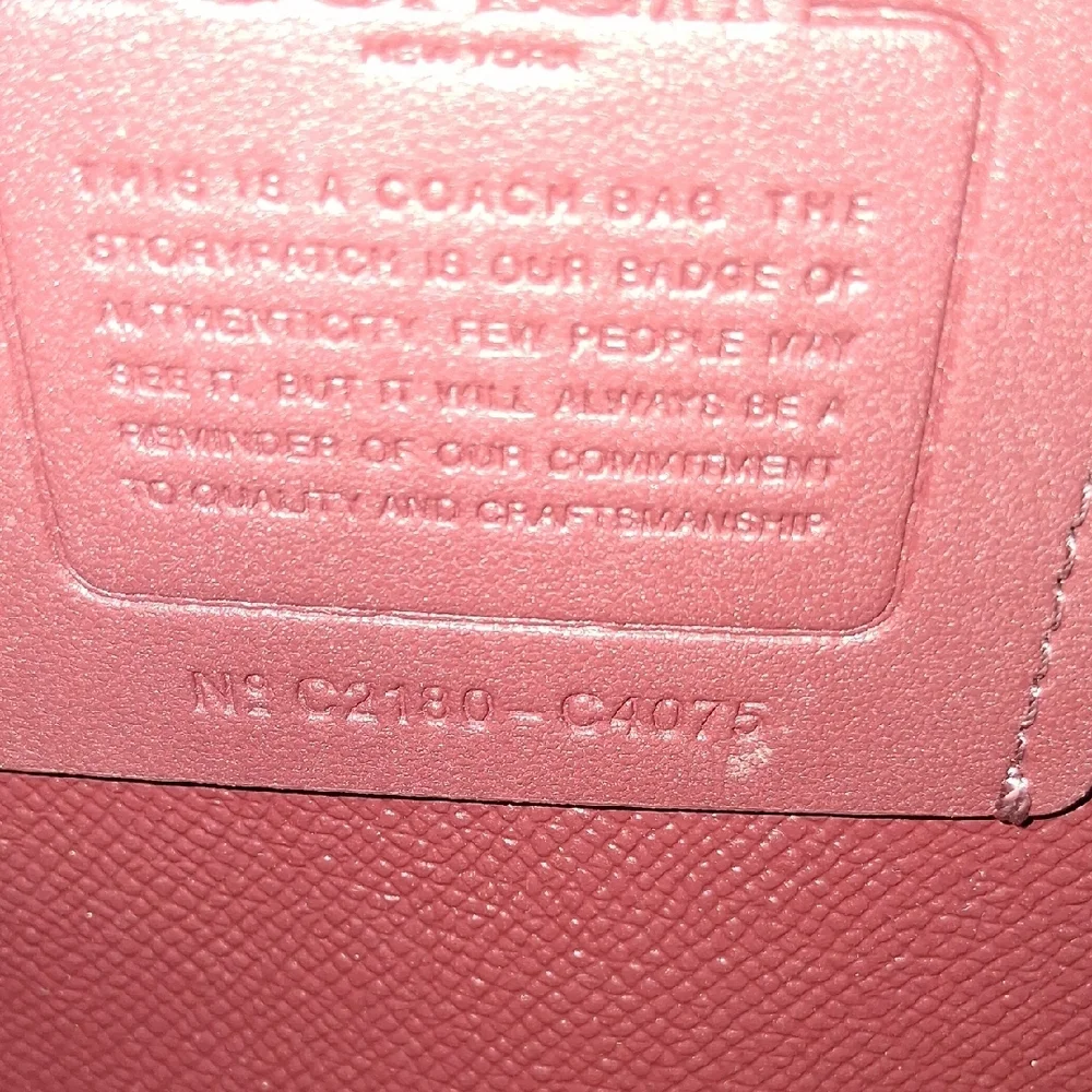 Coach Tan and Pink Monogram Tote - Picture 5 of 9